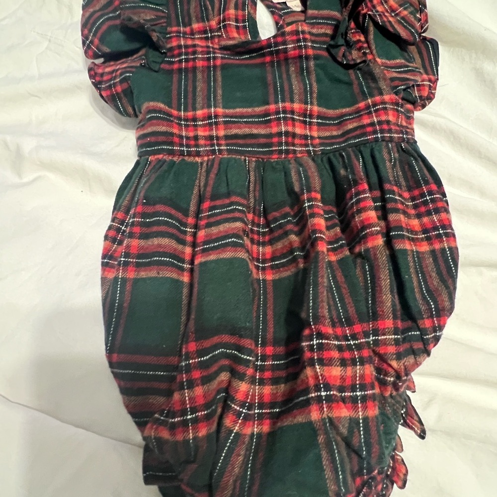 Ivy City Co Plaid Kids One Piece - Red and Green